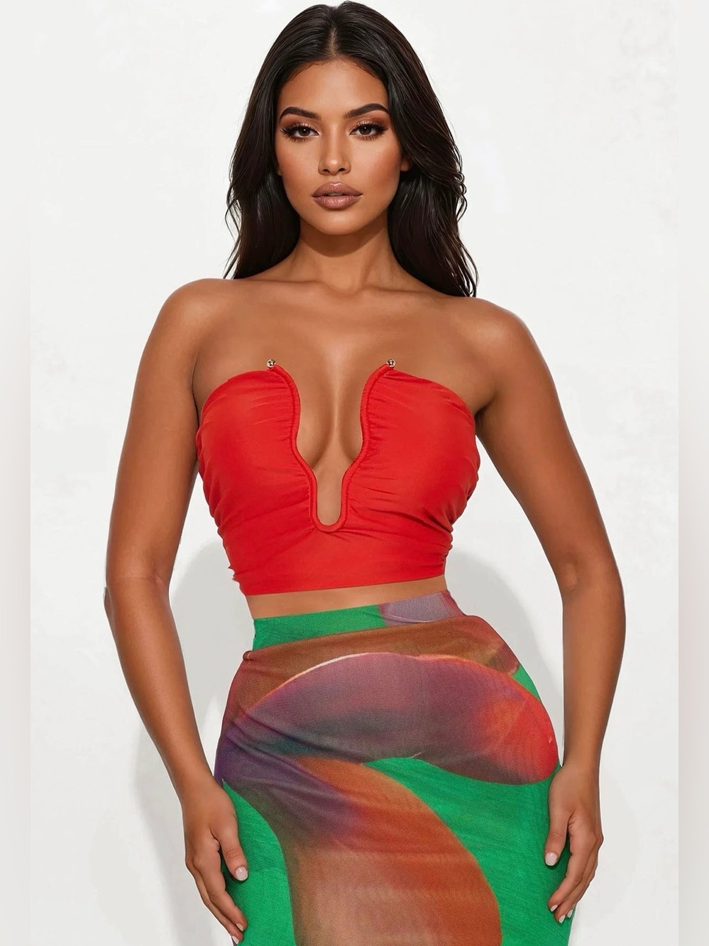 Fashion Nova double lined tube top & Mesh Maxi Skirt❤️ - Picture 5 of 10